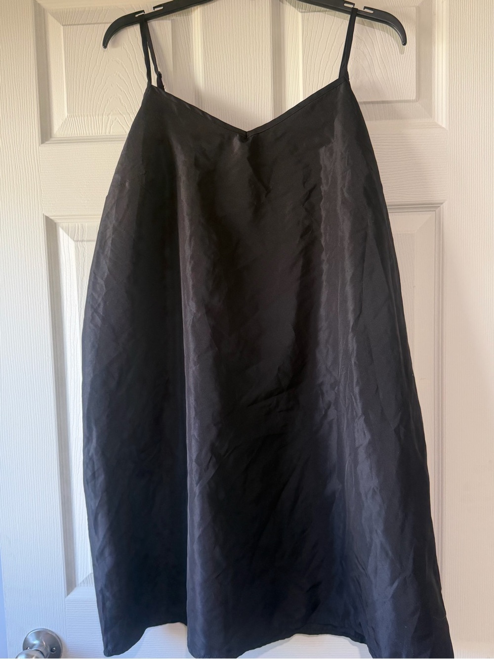 Black A-Line Slip Skirt with Spaghetti Straps
